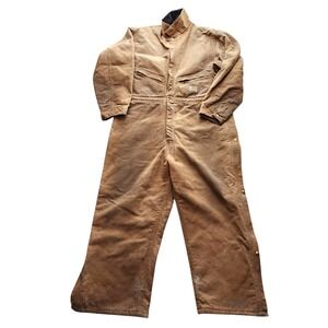 VTG 1989 100 Year Carhartt 996QZ Insulated Coveralls 50R Union USA Made *FLAWS*